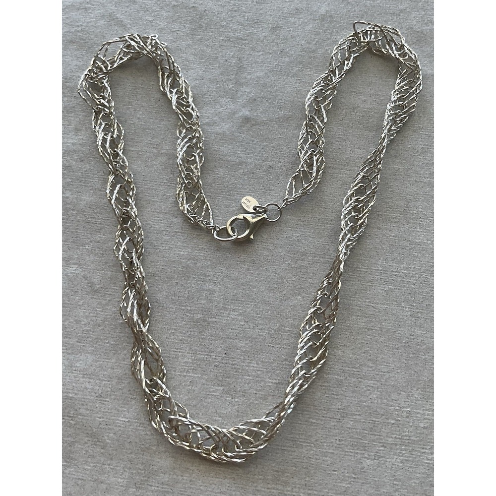 950 Italy Milor Silver Multi Link Chain Necklace Vintage Estate Jewelry